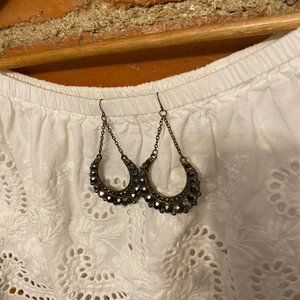 Fabulous Gun Metal Mirror Rock Earrings!
